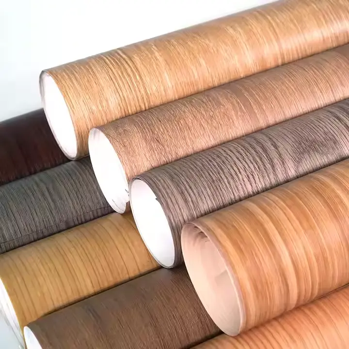 ხის ეფექტი PVC PET PP დეკორატიული სამზარეულო ვინილის ფილმი